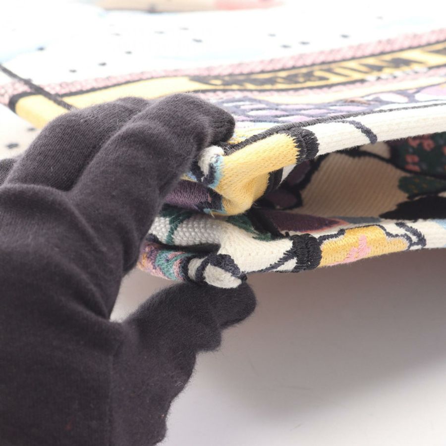 Dior BOOK TOTE 小號帆布手提包 白色 多色 二手 女士-9