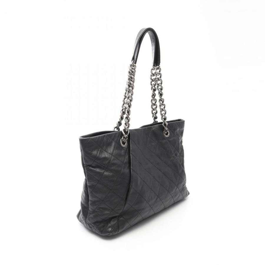 香奈兒 (CHANEL) Matelasse Tote 鏈條單肩手提包，羊皮材質，黑色，二手女款-1