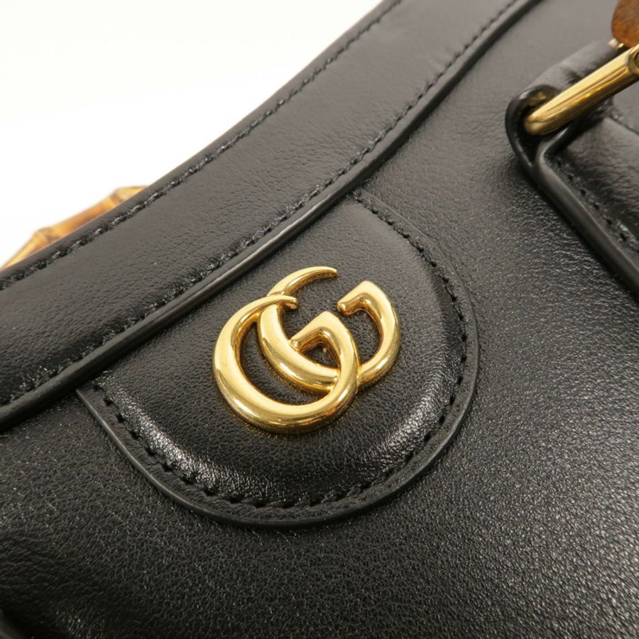 GUCCI 牛皮皮革Diana Tote Small手挽肩背袋兩用袋-7