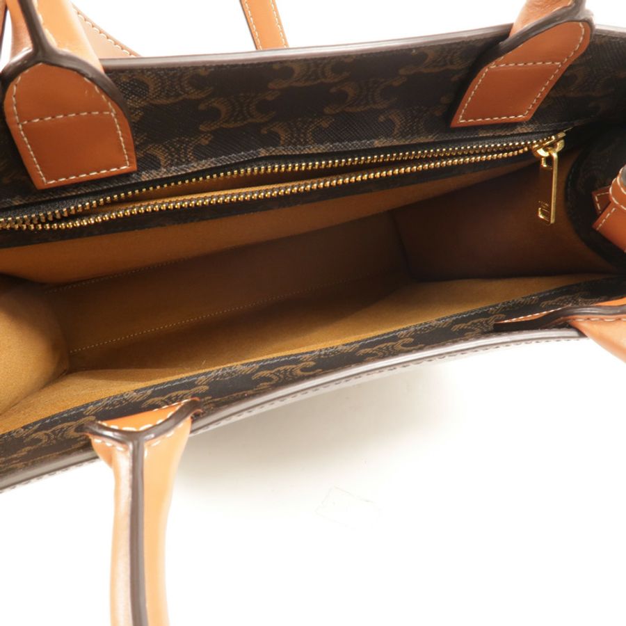 CELINE 塗層帆布Triomphe Cabas Tote Bag金扣手挽肩背兩用袋-5