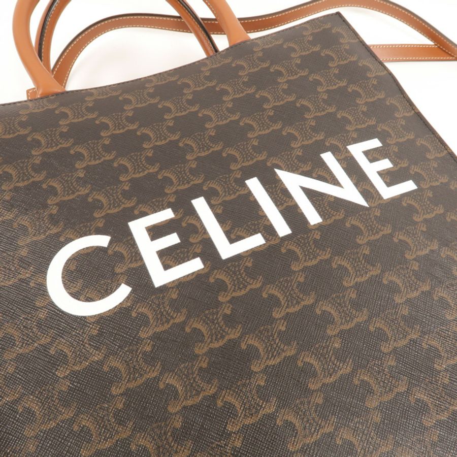 CELINE 塗層帆布Triomphe Cabas Tote Bag金扣手挽肩背兩用袋-6