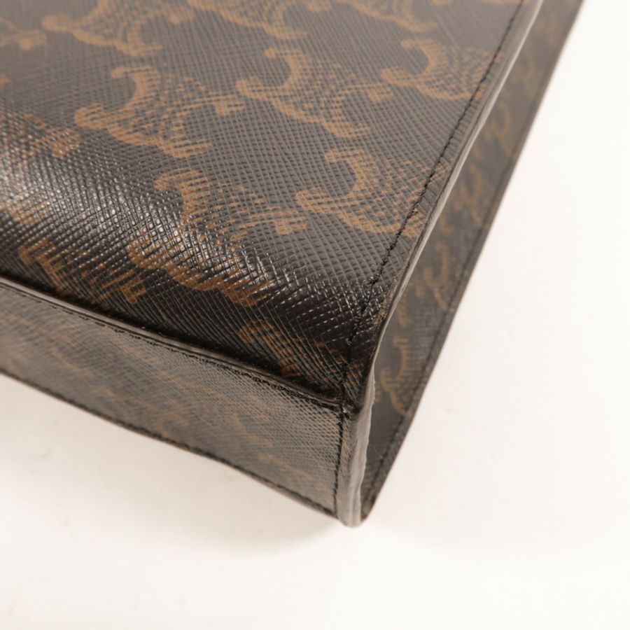 CELINE 塗層帆布Triomphe Cabas Tote Bag金扣手挽肩背兩用袋-11