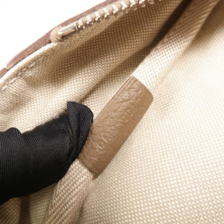 HERMES Clemence皮革Victoria 35手挽袋Etoupe-9
