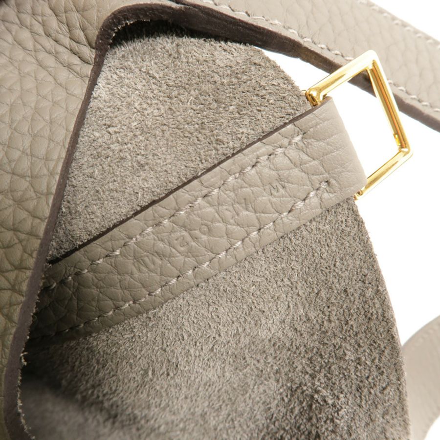 HERMES Clemence皮革Picotin PM手挽袋Gris Meyer-8