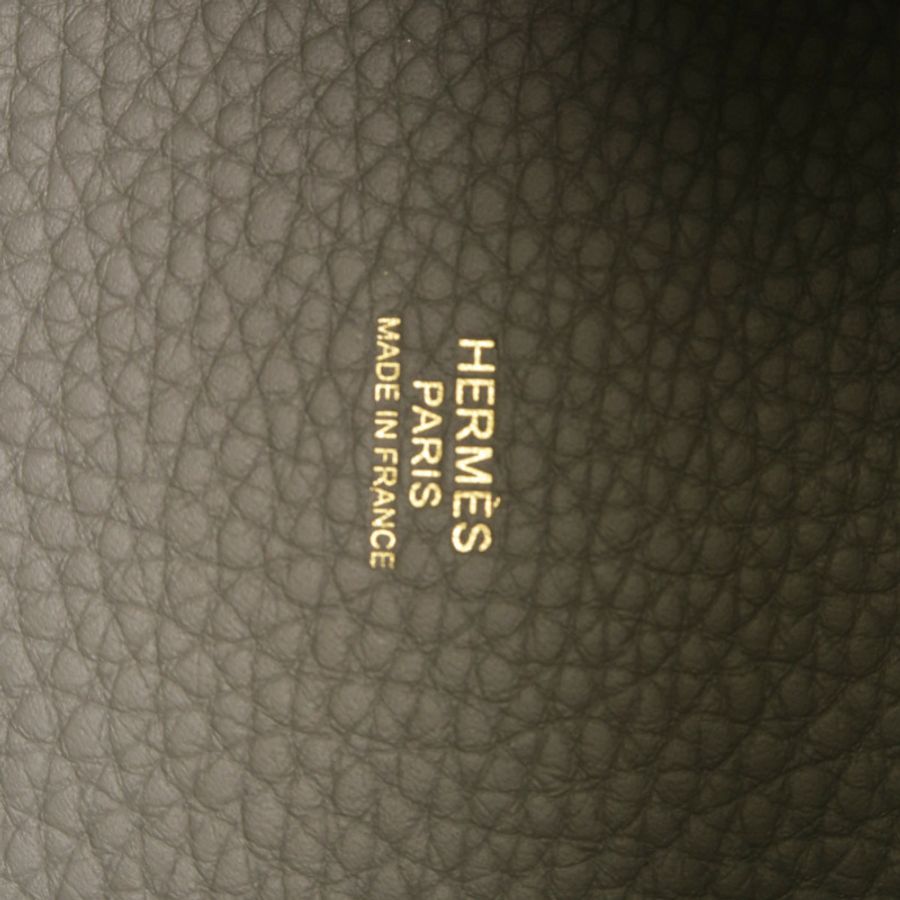 HERMES Clemence皮革Picotin PM手挽袋Gris Meyer-9