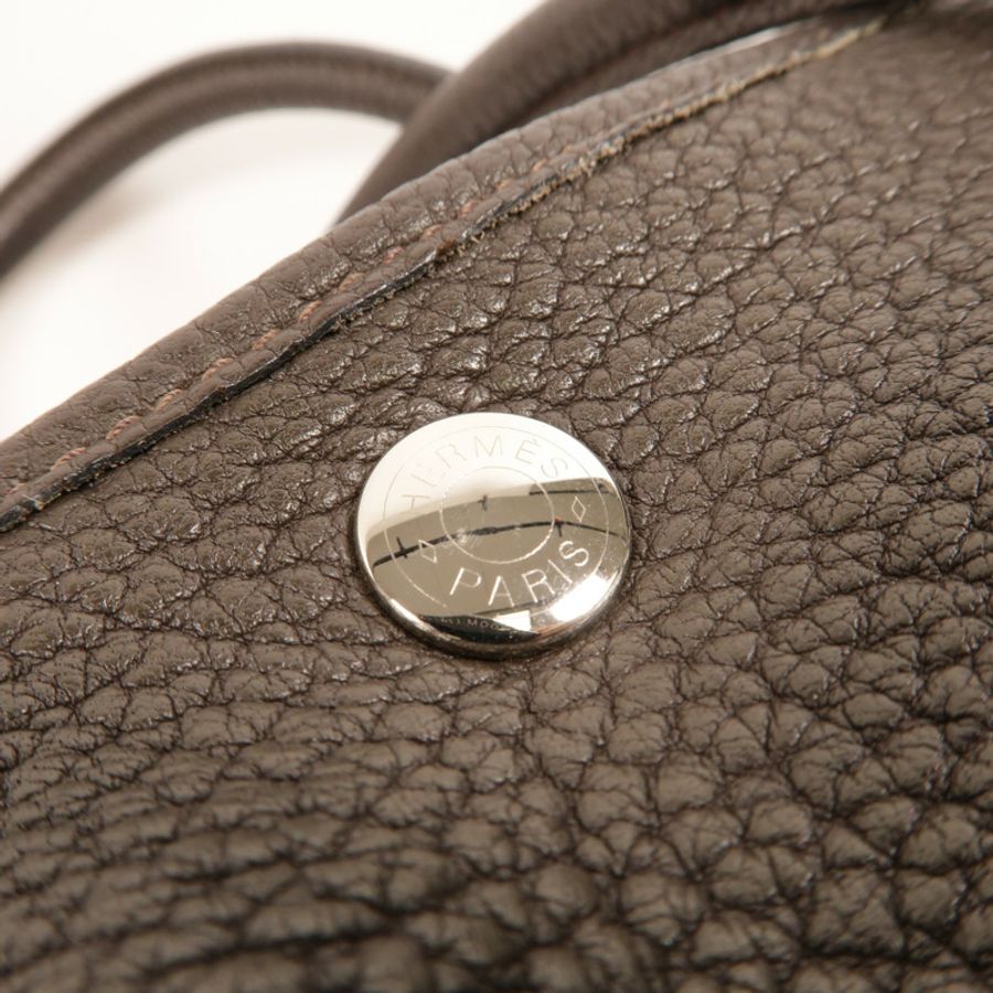 HERMES Negonda皮革Garden Party PM手挽袋Chocolate-6