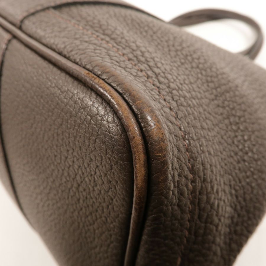 HERMES Negonda皮革Garden Party PM手挽袋Chocolate-8
