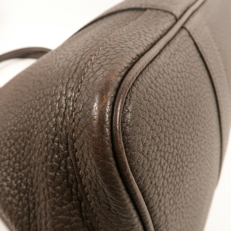 HERMES Negonda皮革Garden Party PM手挽袋Chocolate-9