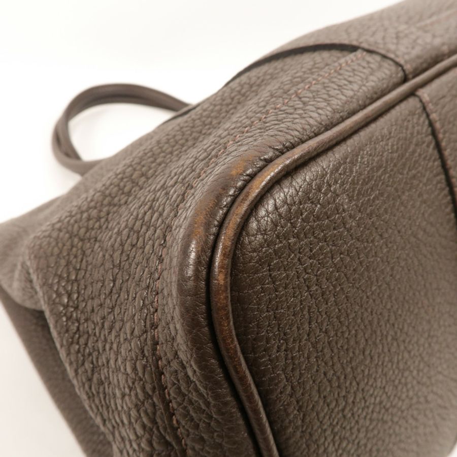 HERMES Negonda皮革Garden Party PM手挽袋Chocolate-11