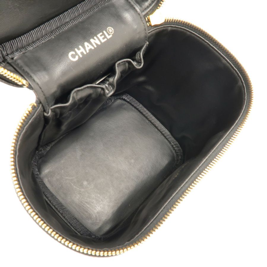 CHANEL 牛皮皮革Vintage Vanity Case手挽袋-4