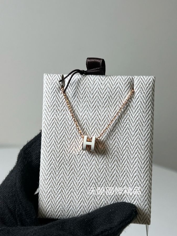 Hermes Mini Pop H白色項鏈-5