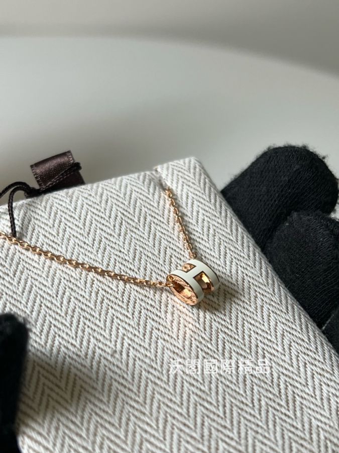 Hermes Mini Pop H白色項鏈-6