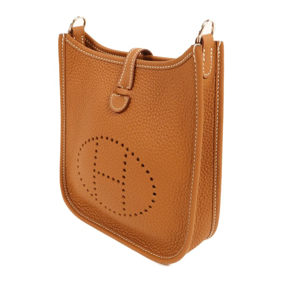 HERMES Clemence皮革Evelyne TPM肩背袋Gold-2