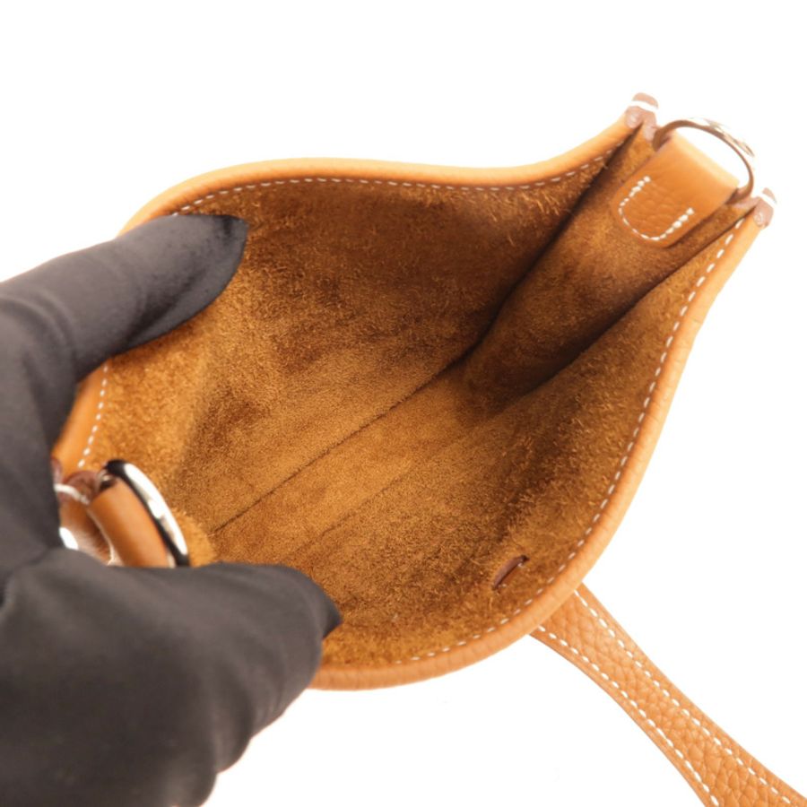 HERMES Clemence皮革Evelyne TPM肩背袋Gold-4