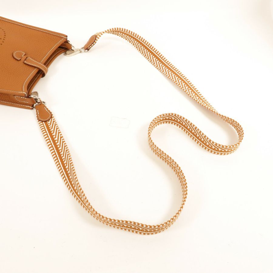 HERMES Clemence皮革Evelyne TPM肩背袋Gold-5