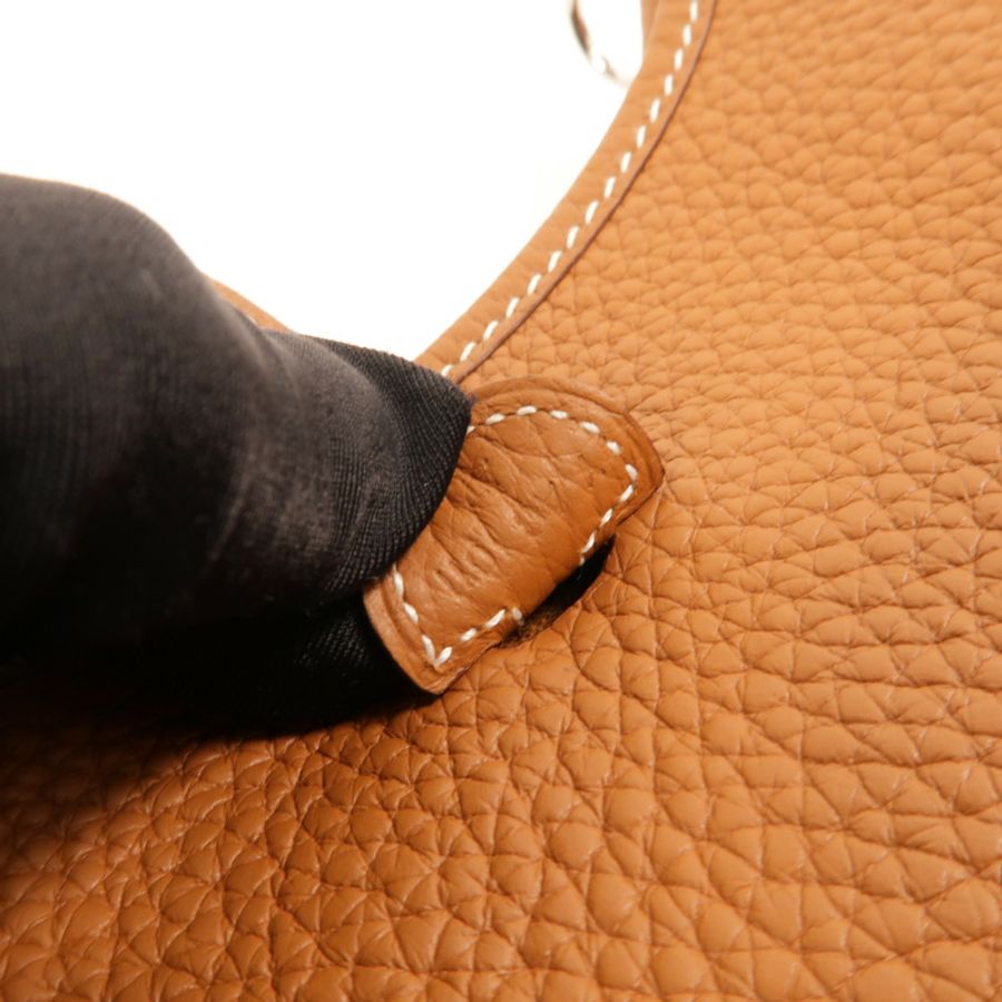 HERMES Clemence皮革Evelyne TPM肩背袋Gold-7