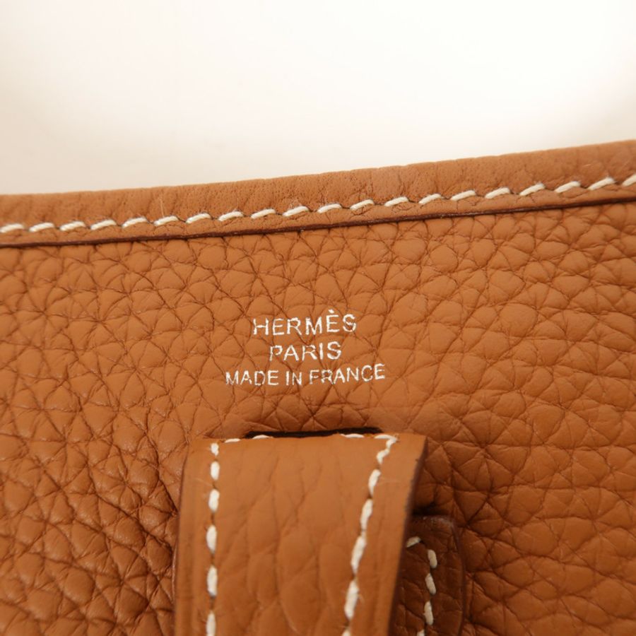 HERMES Clemence皮革Evelyne TPM肩背袋Gold-8