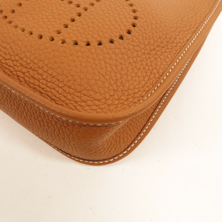 HERMES Clemence皮革Evelyne TPM肩背袋Gold-11