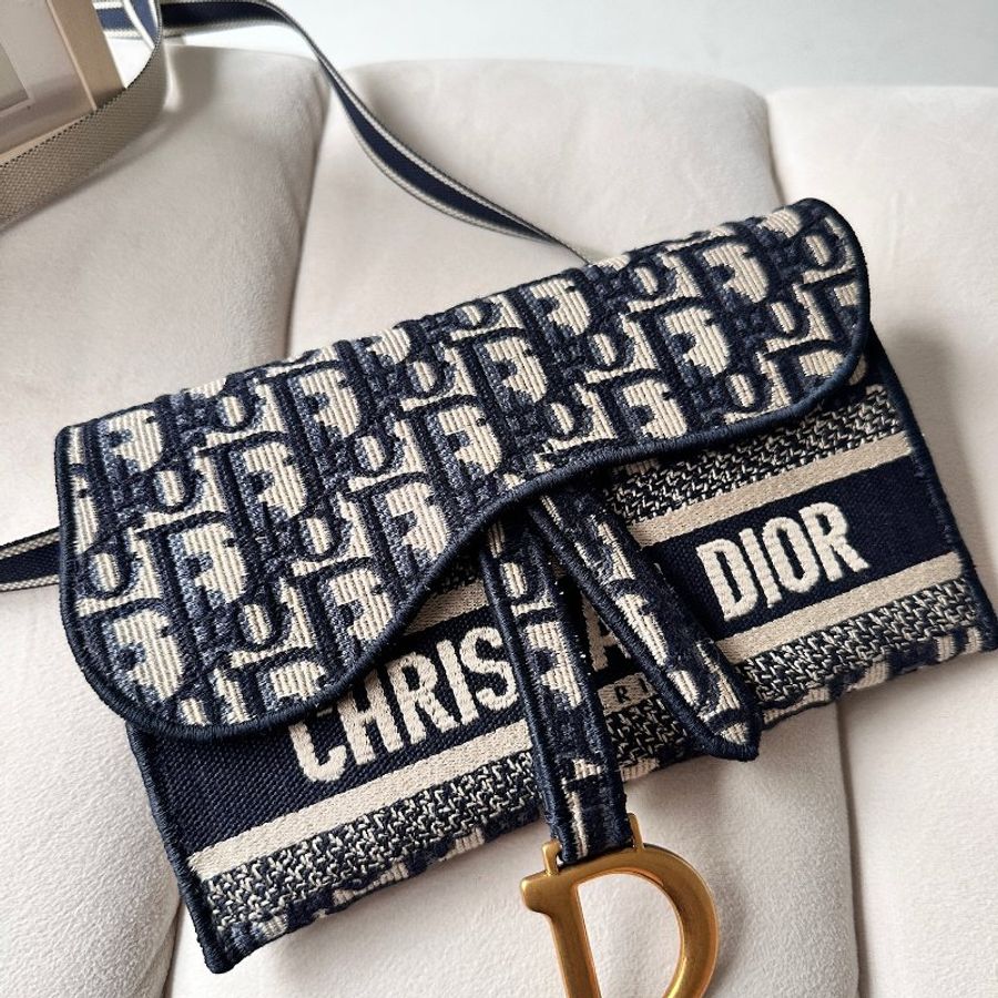 Dior Saddle WOC 21 Oblique 馬鞍刺繡老花 斜挎包-1