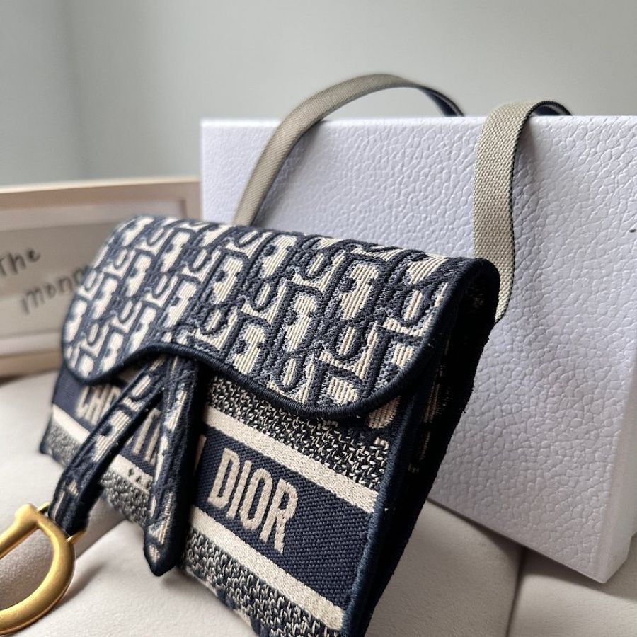 Dior Saddle WOC 21 Oblique 馬鞍刺繡老花 斜挎包-4