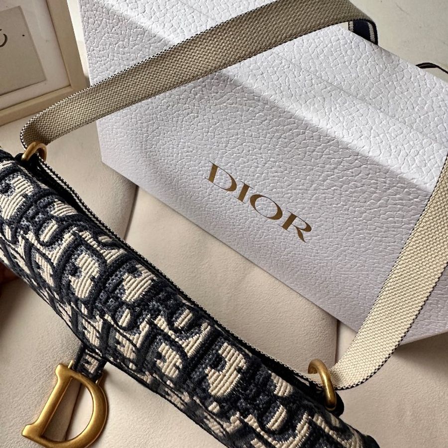 Dior Saddle WOC 21 Oblique 馬鞍刺繡老花 斜挎包-11