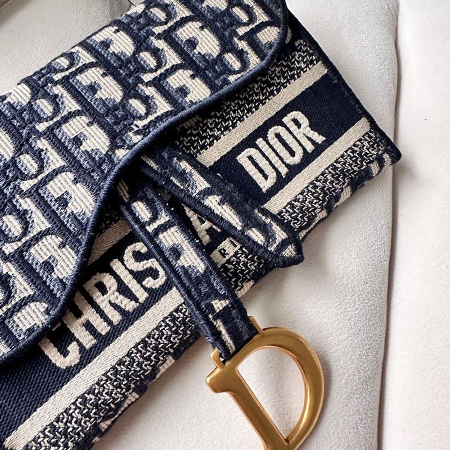 Dior Saddle WOC 21 Oblique 馬鞍刺繡老花 斜挎包-13