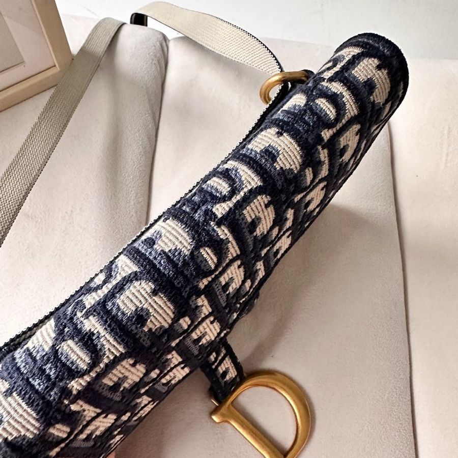 Dior Saddle WOC 21 Oblique 馬鞍刺繡老花 斜挎包-14
