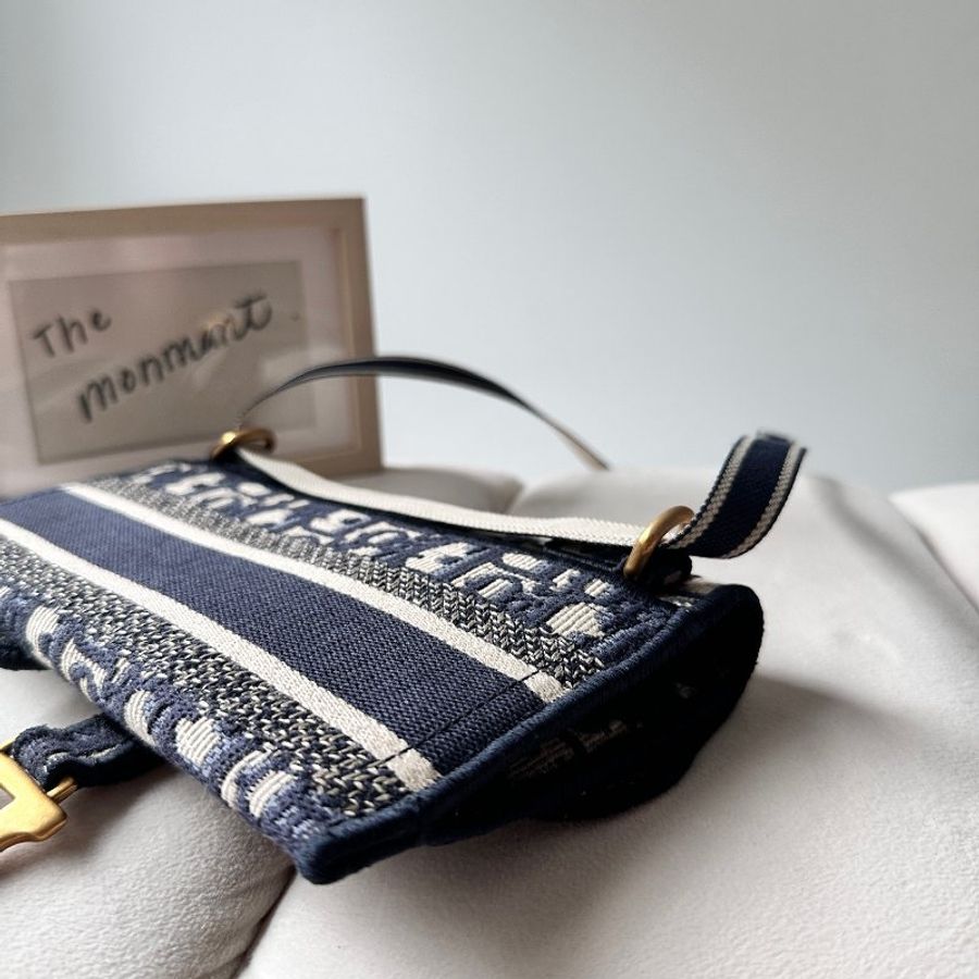 Dior Saddle WOC 21 Oblique 馬鞍刺繡老花 斜挎包-18