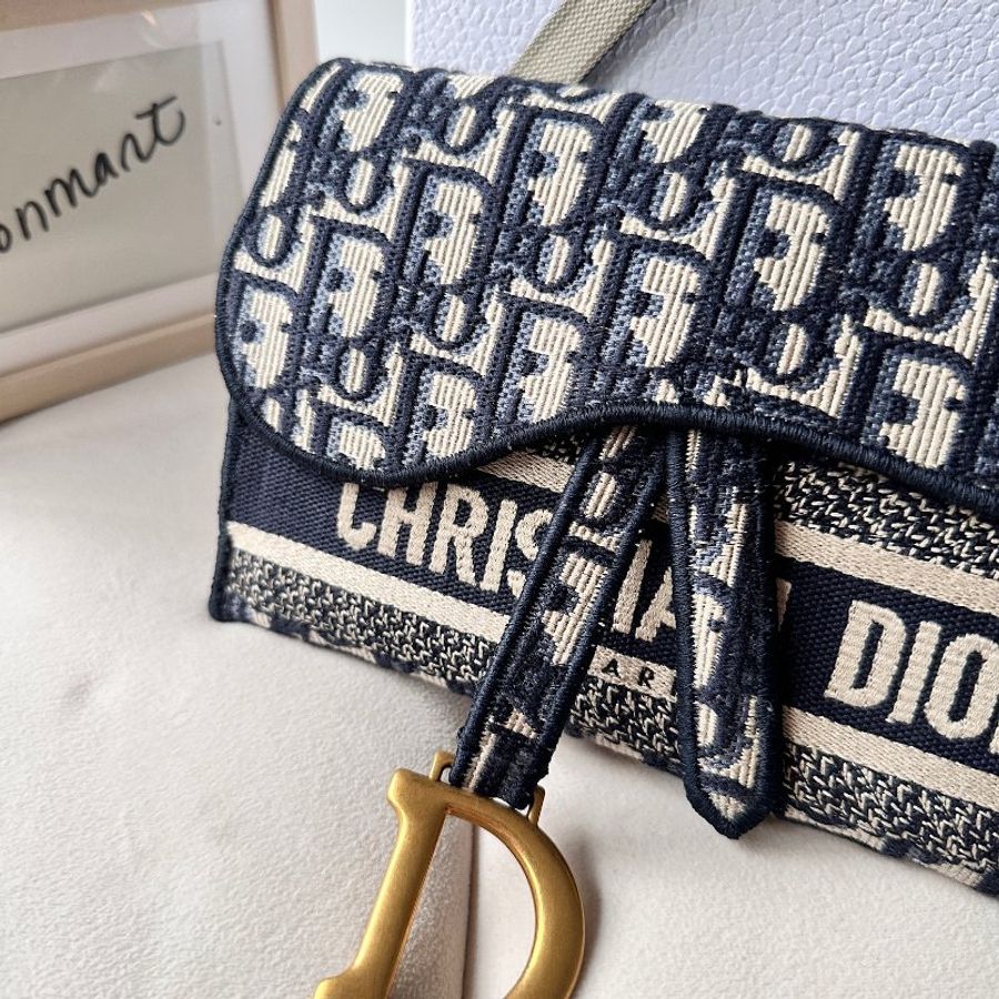 Dior Saddle WOC 21 Oblique 馬鞍刺繡老花 斜挎包-29