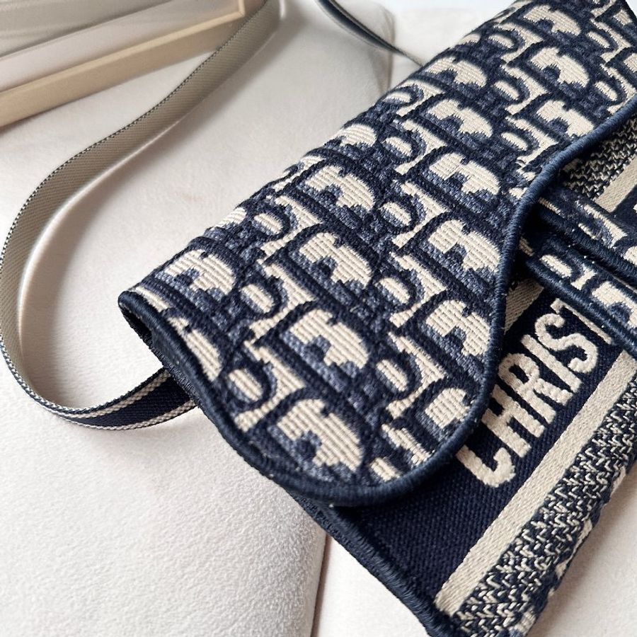 Dior Saddle WOC 21 Oblique 馬鞍刺繡老花 斜挎包-30