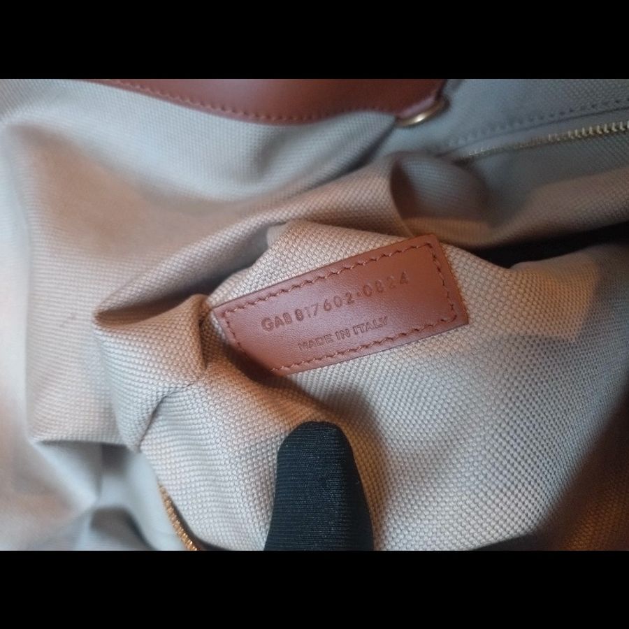 YSL Y系列咖皮邊帆布大托特包-19