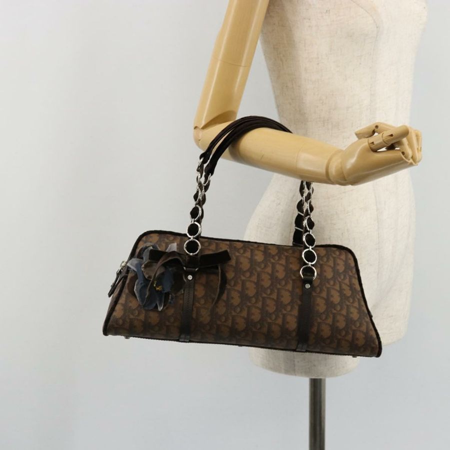 【日本直送】Christian Dior Trotter帆布浪漫鏈條包 PVC棕色 正品 yk20518SAV-23
