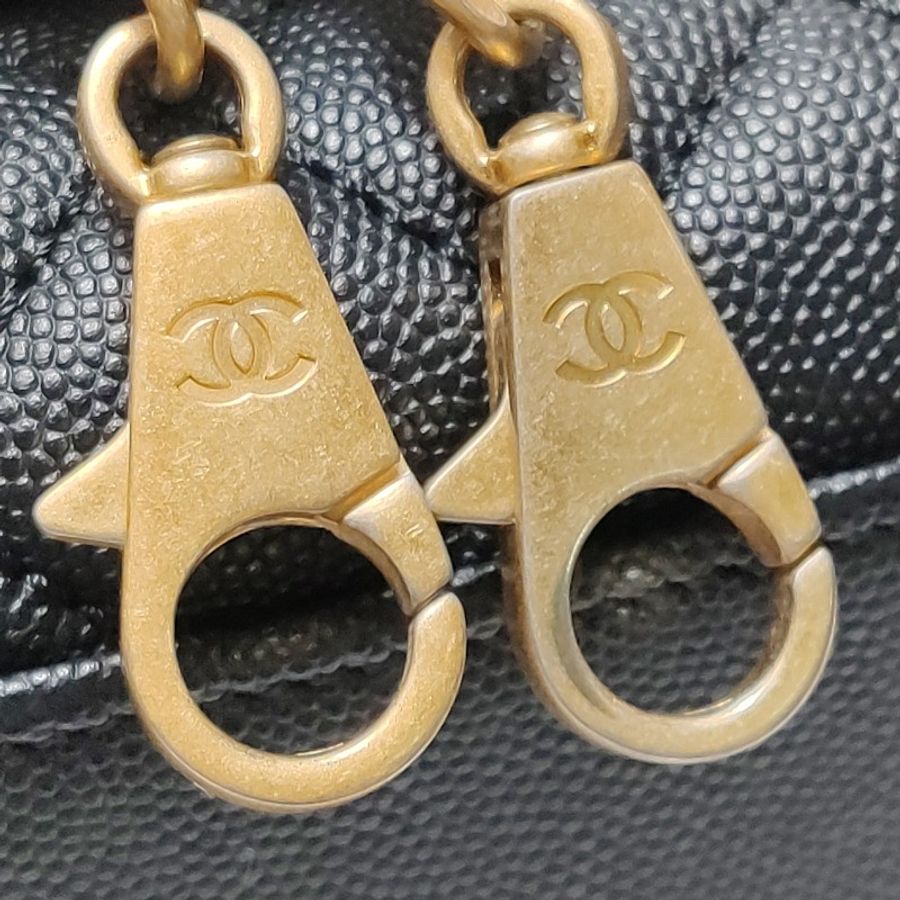 Chanel Coco Handle大號牛皮菱格絎縫雙C扣優雅手柄斜挎包-10