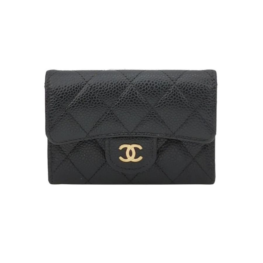 Chanel CC Bag牛皮菱格绗缝雙C Logo卡包-0