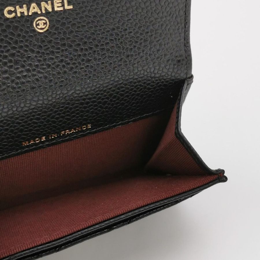 Chanel CC Bag牛皮菱格绗缝雙C Logo卡包-5
