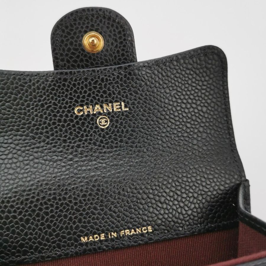 Chanel CC Bag牛皮菱格绗缝雙C Logo卡包-6