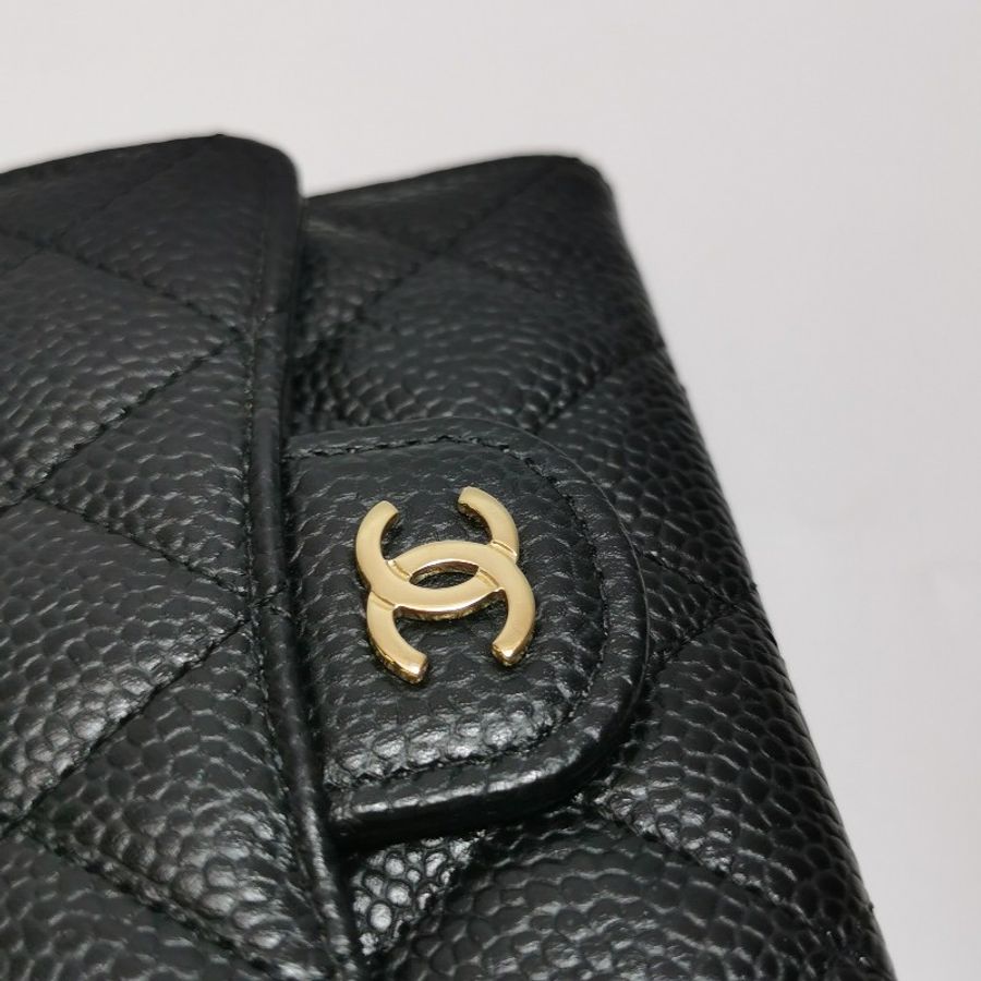 Chanel CC Bag牛皮菱格绗缝雙C Logo卡包-7