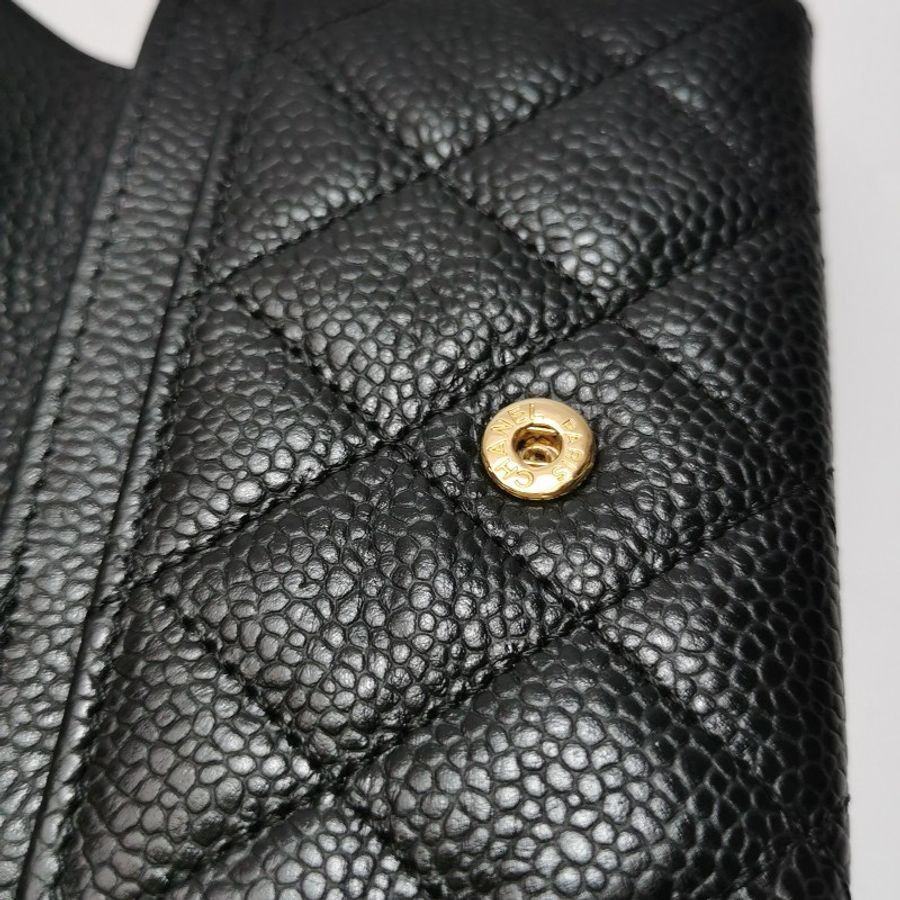 Chanel CC Bag牛皮菱格绗缝雙C Logo卡包-8