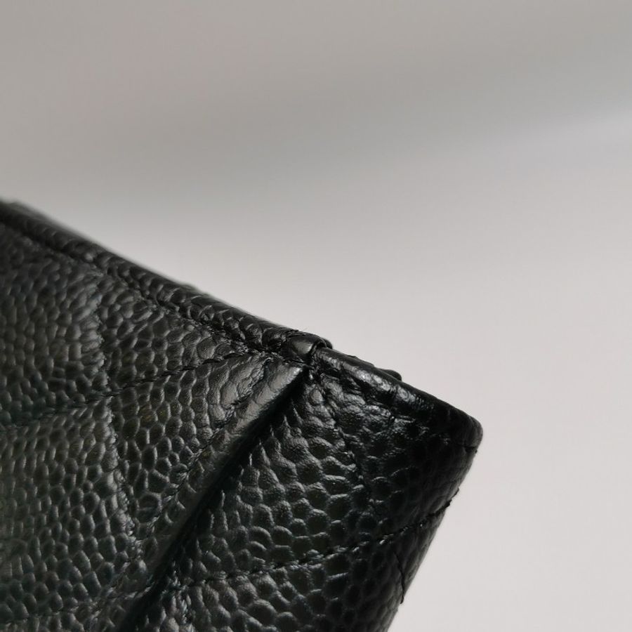 Chanel CC Bag牛皮菱格绗缝雙C Logo卡包-10