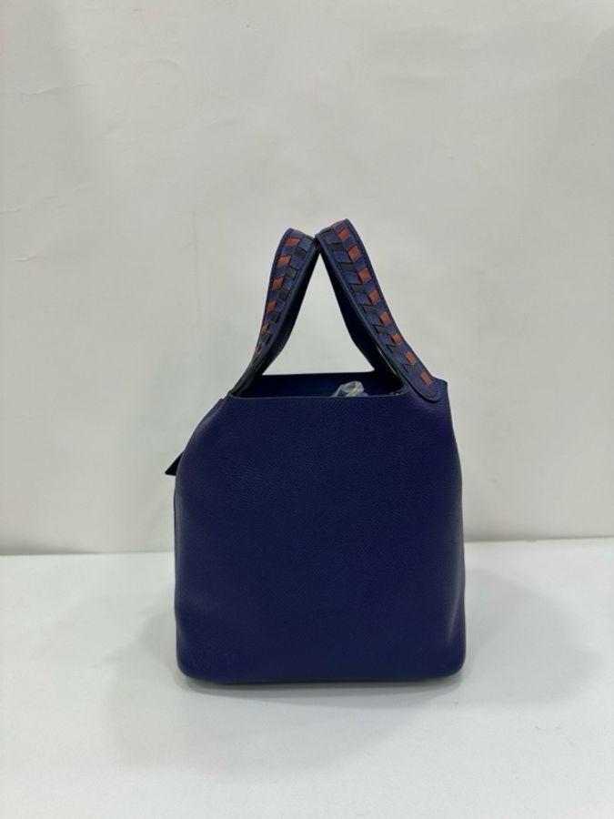 Hermes 愛馬仕 picotin18 M3水墨藍 編織手提袋 D刻-4