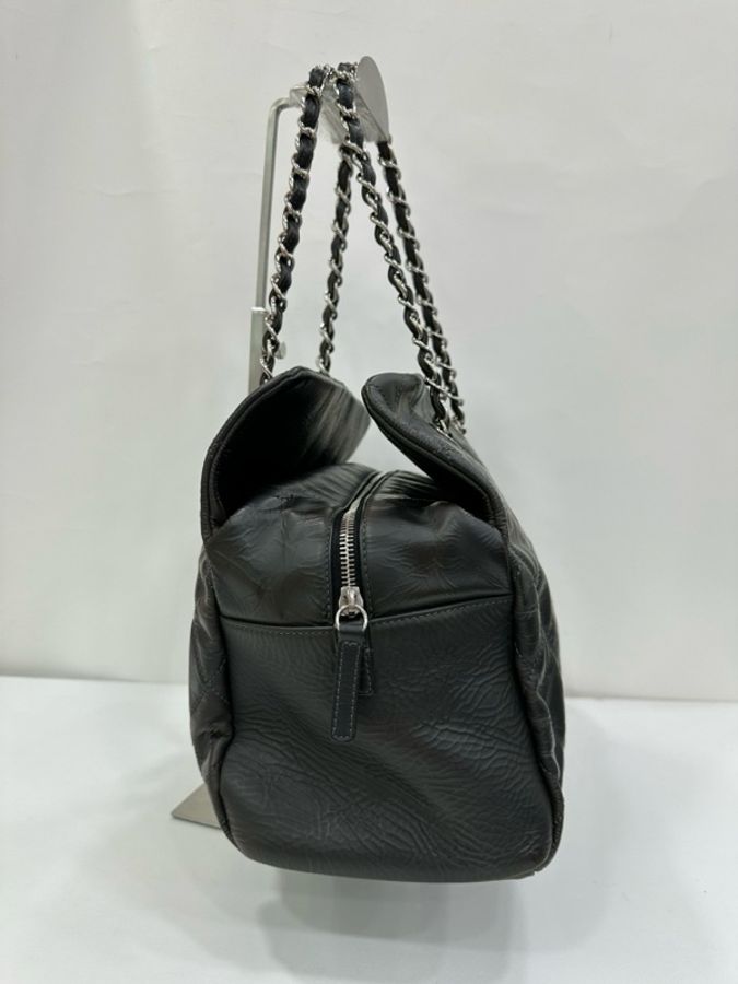 CHANEL香奈兒 黑色牛漆皮鏈條包肩包托特包～13開～尺寸34*17*27cm～-4
