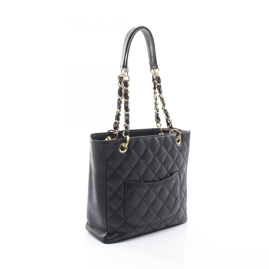 香奈兒 (CHANEL) Matelasse PST 手提包/鏈條肩包/手提包 A20994 黑色皮革 二手 金色五金-1