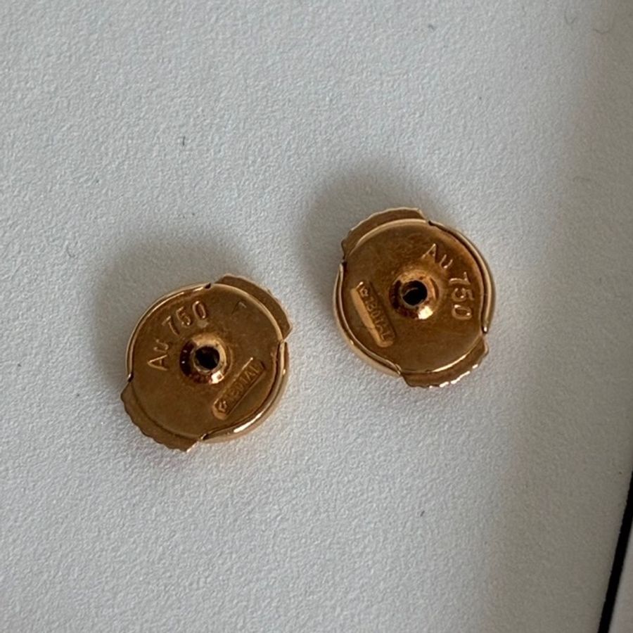 Dior玫瑰金星盤小鑽耳環-3
