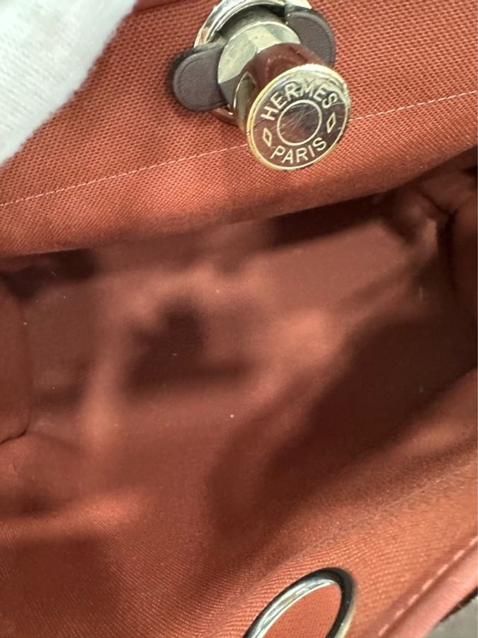 Hermes 愛馬仕經典31herbag 稀有的波爾多紅 框R刻 有使用痕跡-7