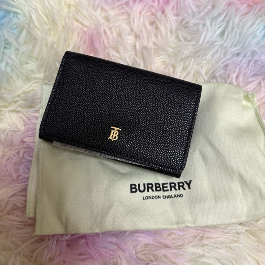 Burberry魚子醬真皮三折短夾-0