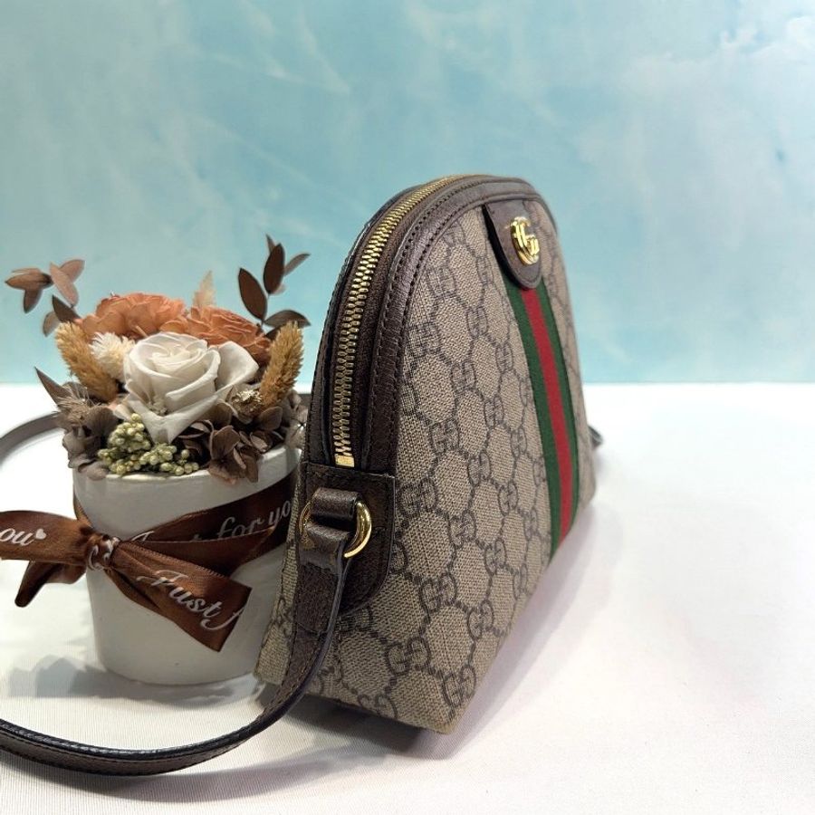 GUCCI GG Supreme帆布拉鍊貝殼包-3