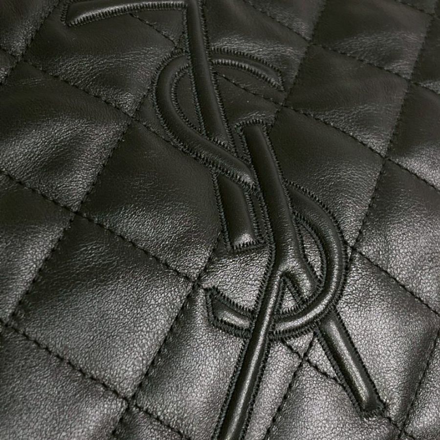 YSL GIANT 绗縫牛皮旅行袋   黑金-4