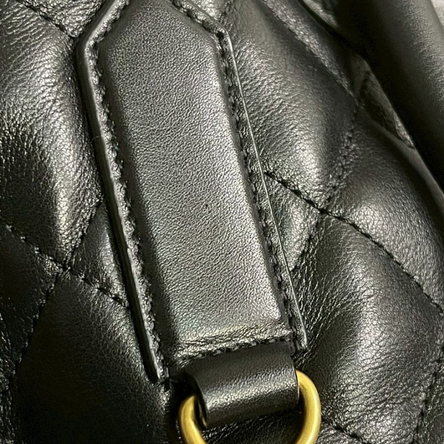 YSL GIANT 绗縫牛皮旅行袋   黑金-6