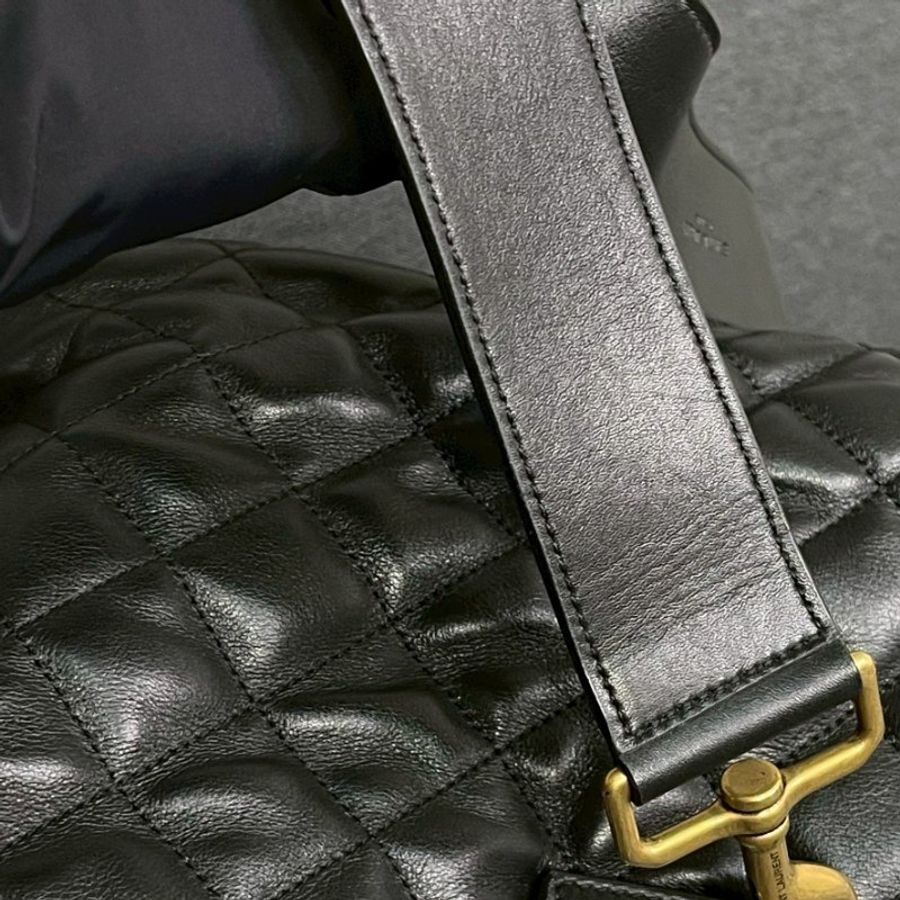 YSL GIANT 绗縫牛皮旅行袋   黑金-7