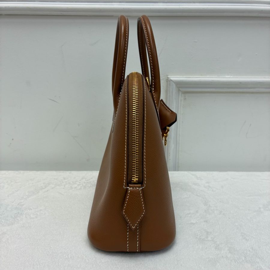 Hermes Bolide 25 B刻金棕色金扣 EC皮-4